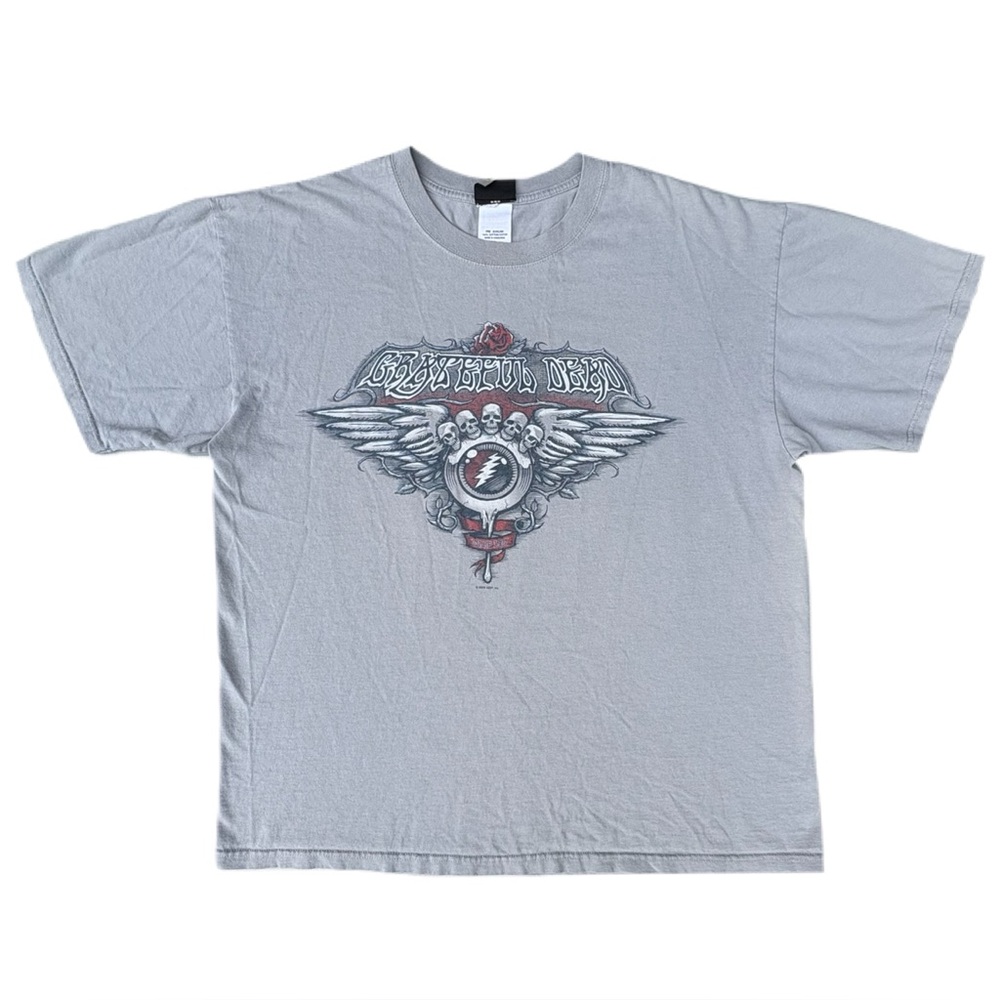 Rare Vintage Liquid Blue Grateful Dead Gray Graphic Short Sleeve T-shirt